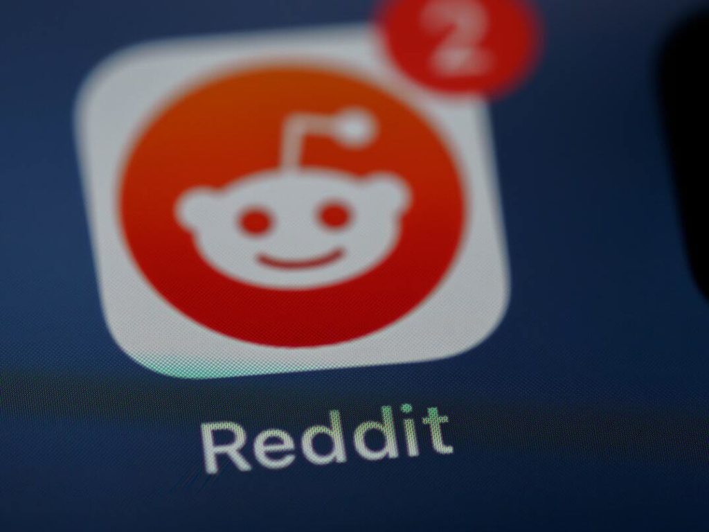 A closeup of a screen with the Reddit app