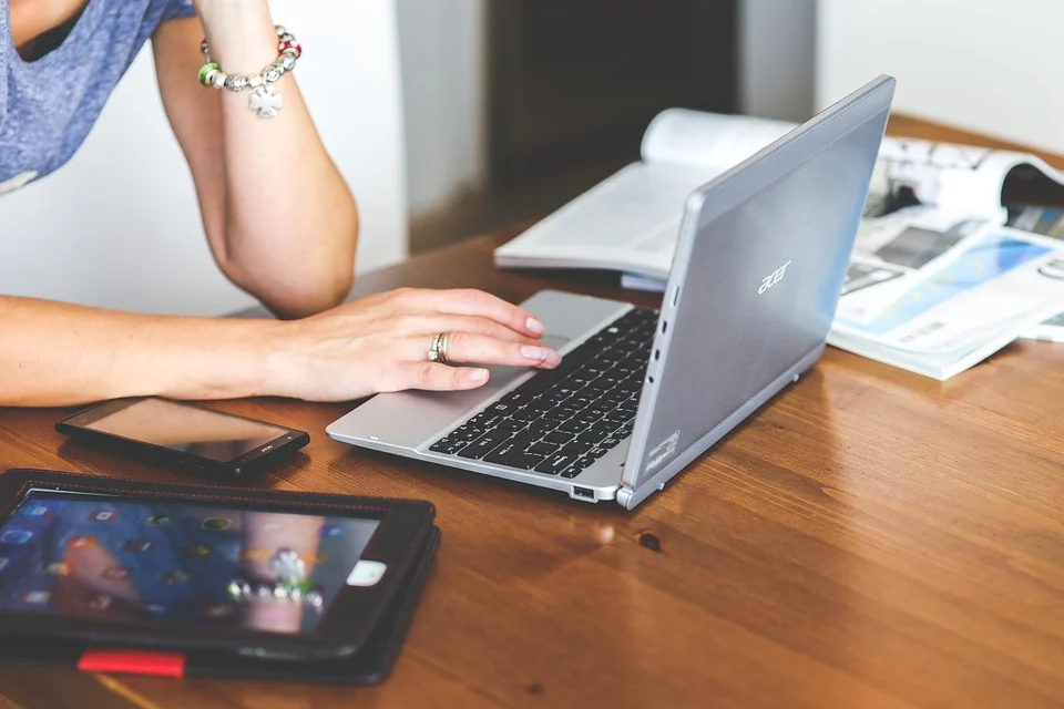 A person using a laptop